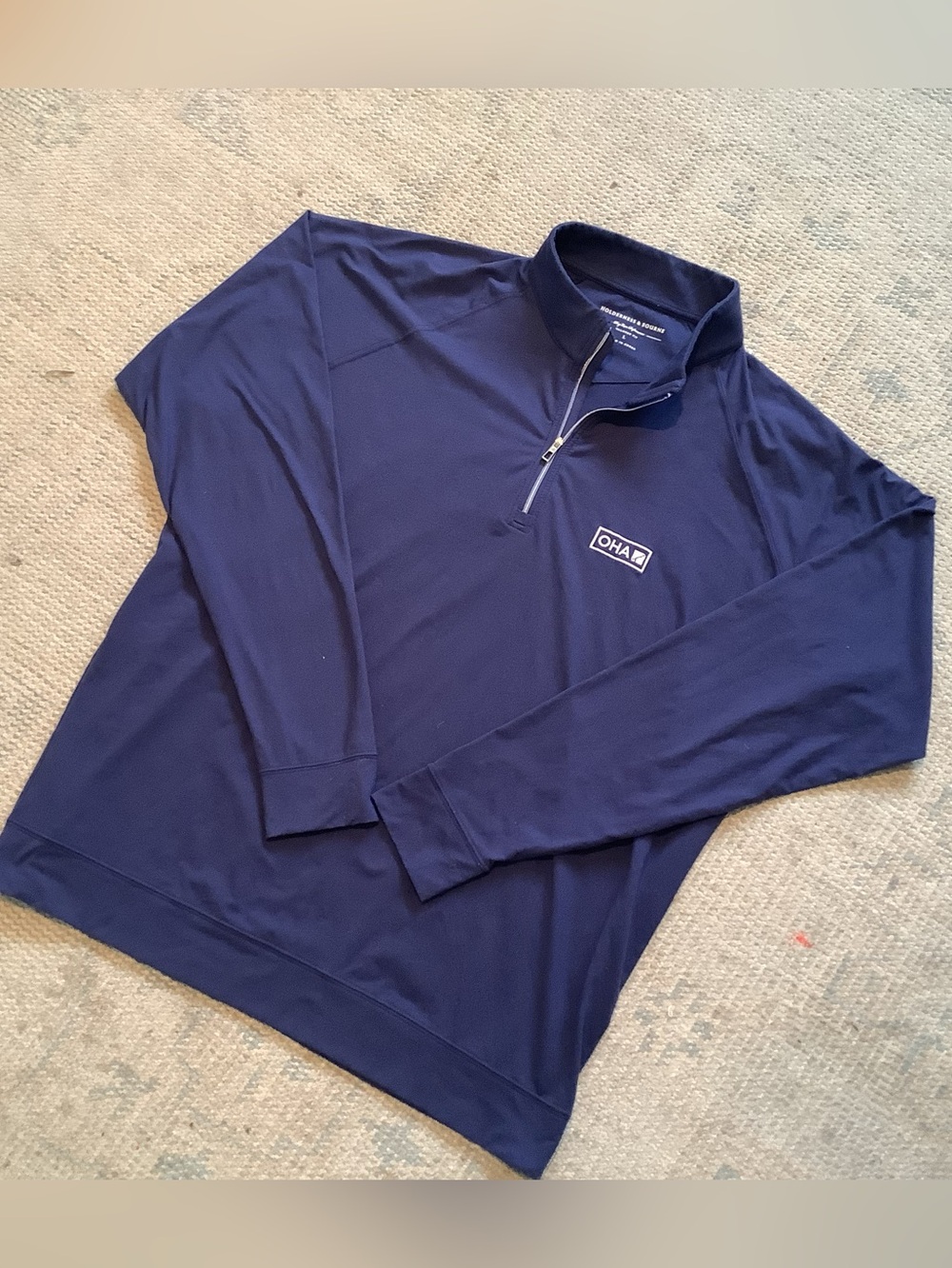 Holderness & Bourne 1/4 Zip Golf Tennis Pullover in Blue Sz Large EUC